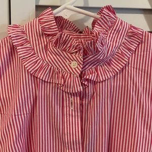 J Crew ruffle neck classic blouse